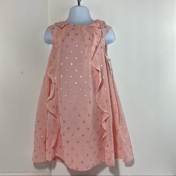 Toddler Girl OshKosh B'gosh Short Sleeve A-Line Foiled Dot Chiffon Dress - Picture 4 of 12